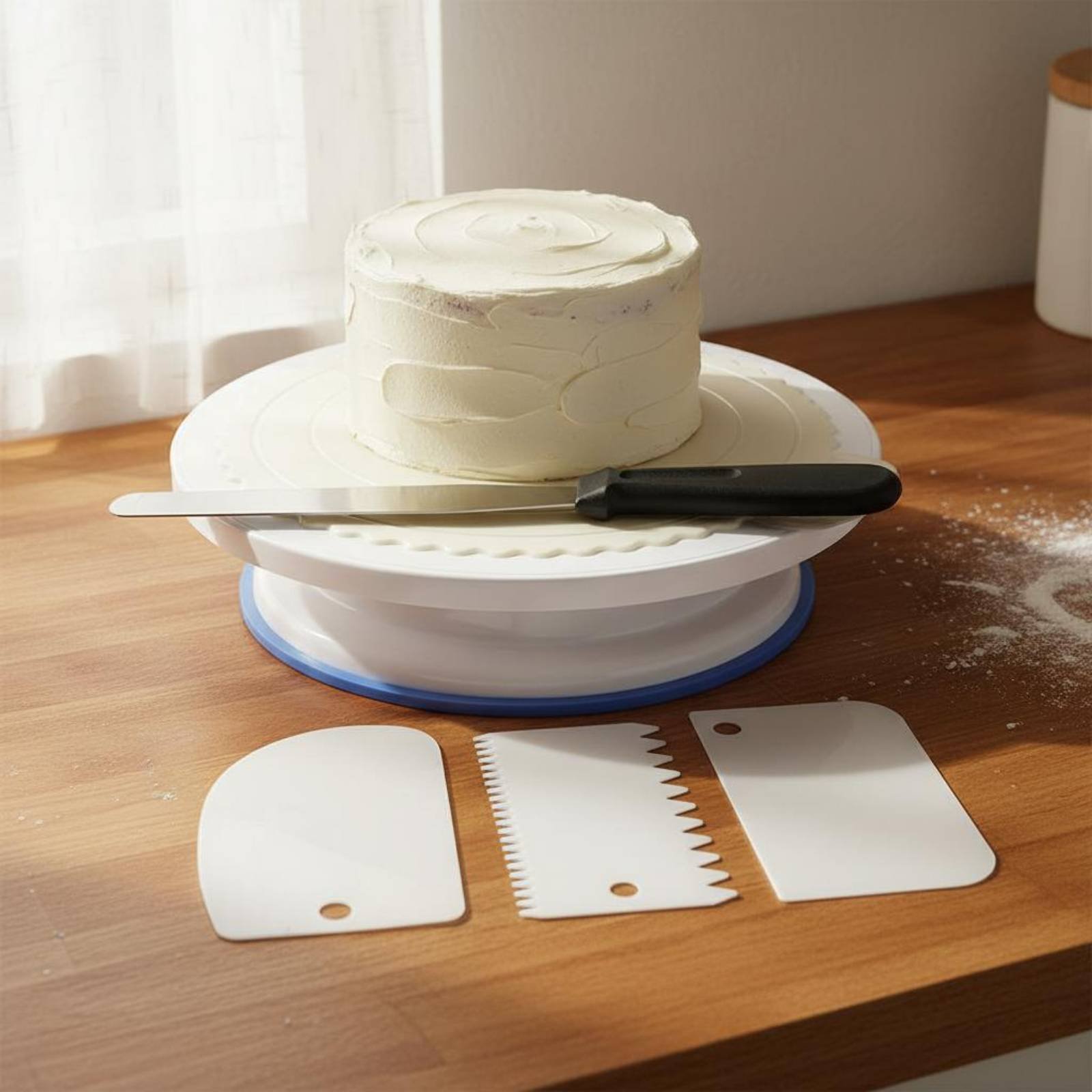 Cake Decorating Turntable - 케이크 턴테이블 및 데코레이팅 세트 스테인리스