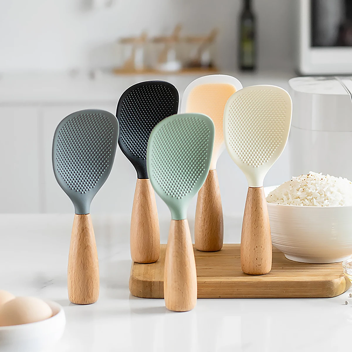 Kitchen Gadgets Cool - 교수형 실리콘 쌀 숟가락 주방 국자