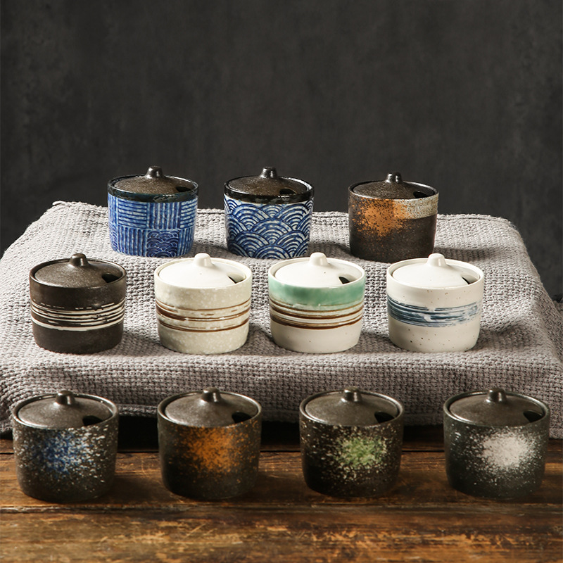 Korean Kitchen Gadgets - 일본 스타일 빈티지 세라믹 조미료 항아리,