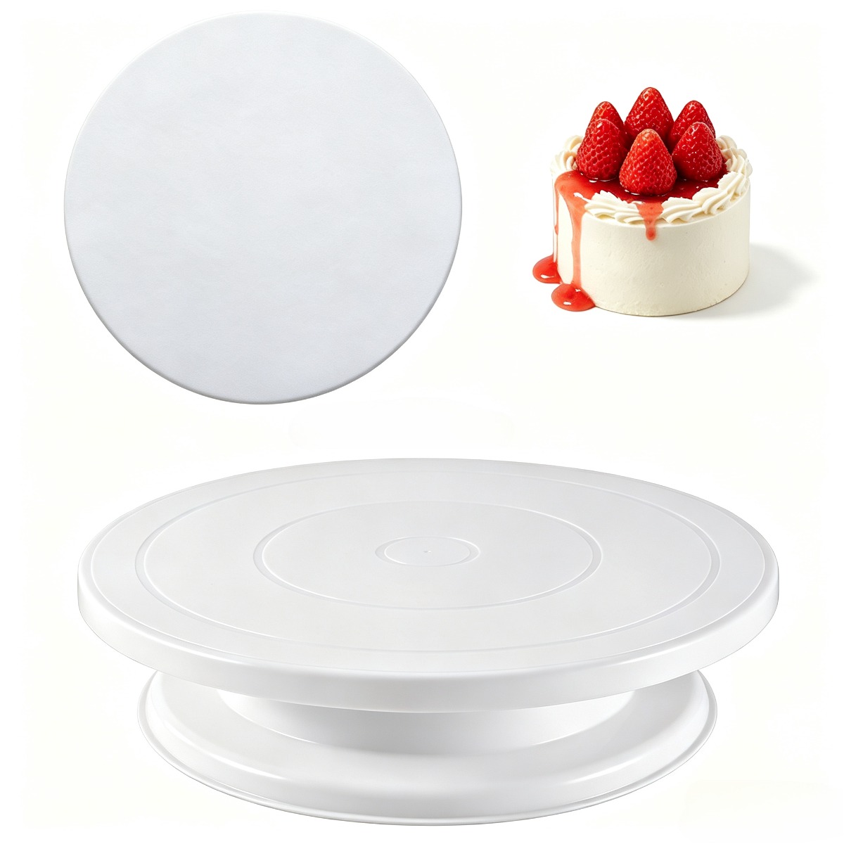 Cake Decorating Turntable - 안정적인 미끄럼 방지 케이크 턴테이블 회전식