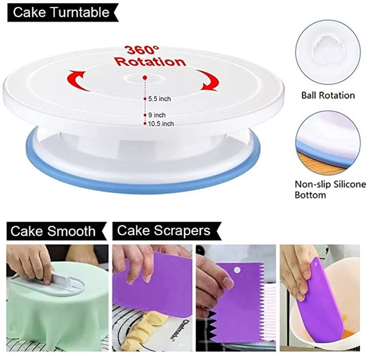 핫세일 407피스 베이킹 도구 세트 케이크 턴테이블 케 - Cake Decorating Turntable 리뷰 및 가격
