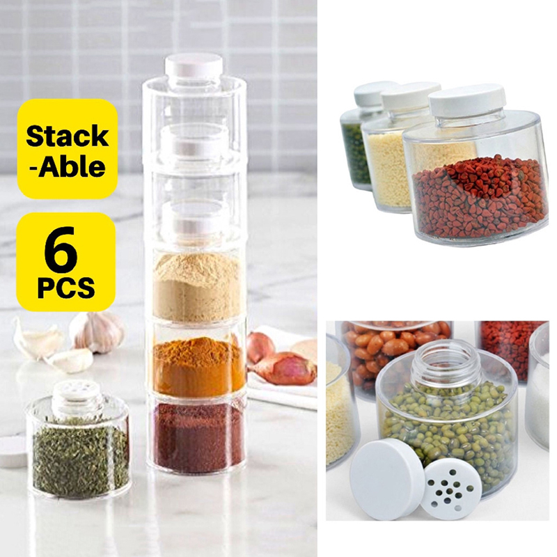 6개 세트 향신료 병 페퍼 쉐이커 박스 향신료 타워 허 - Korean Kitchen Gadgets 리뷰 및 가격