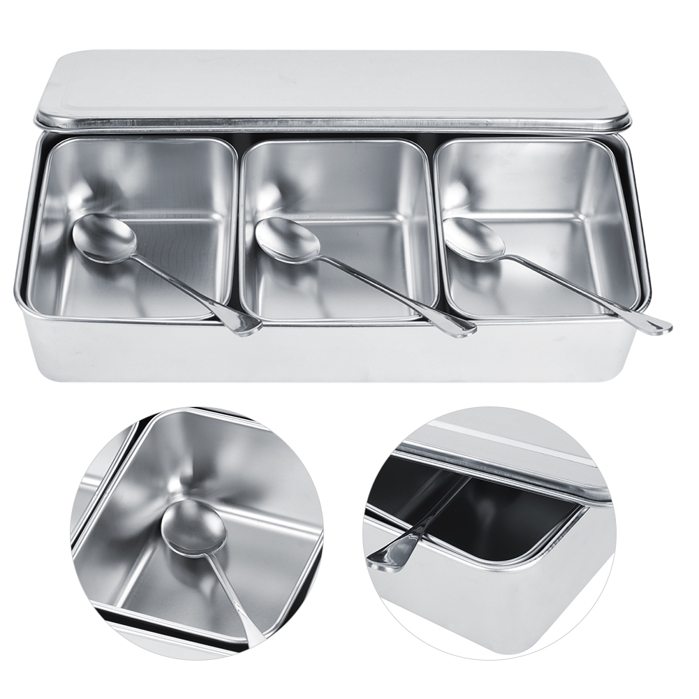 가정용 3칸 스테인리스 양념통 세트 (스푼, 뚜껑 포함 - Korean Kitchen Gadgets 리뷰 및 가격