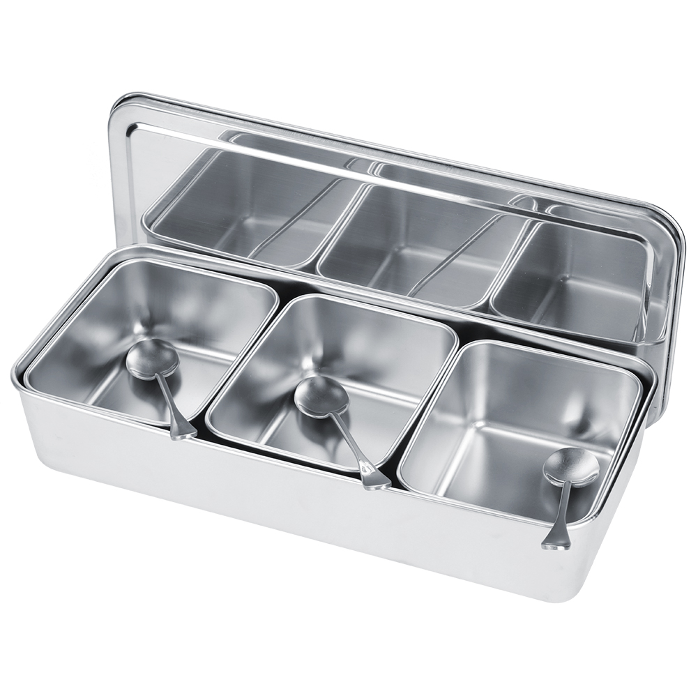 가정용 3칸 스테인리스 양념통 세트 (스푼, 뚜껑 포함 - Korean Kitchen Gadgets 리뷰 및 가격