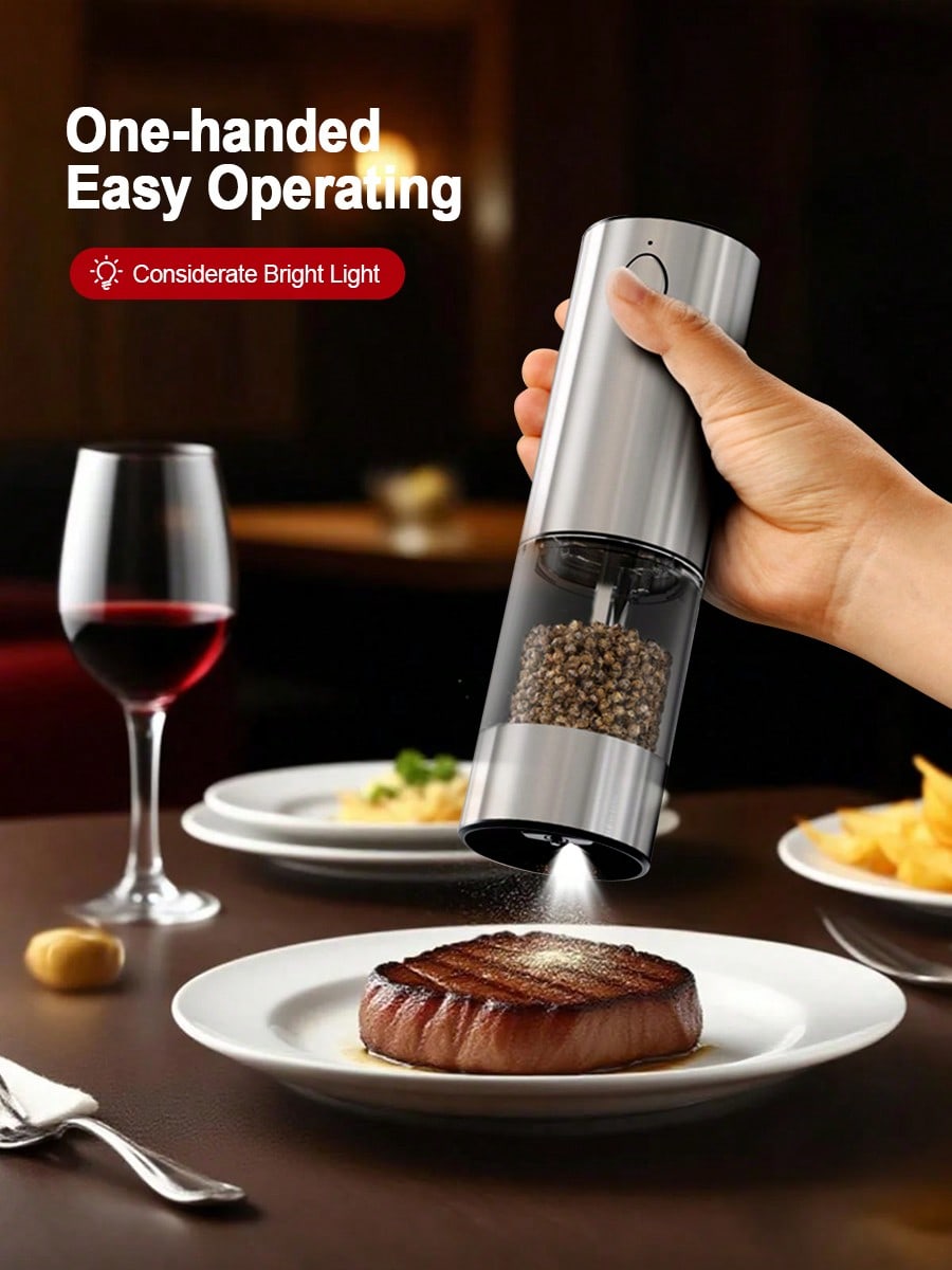 2피스 전기 소금 후추 분쇄기 세트, USB 충전, L - Kitchen Gadgets Gift Ideas 리뷰 및 가격