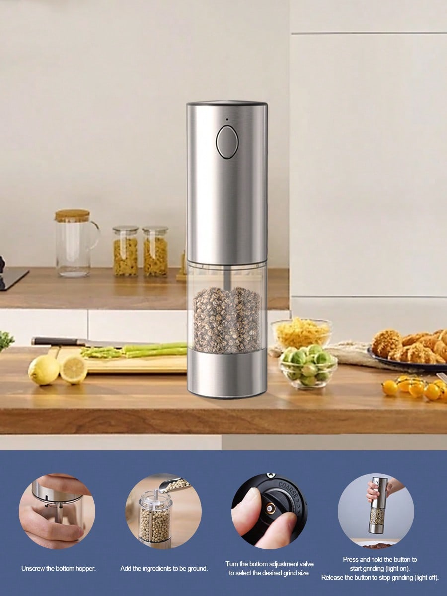 2피스 전기 소금 후추 분쇄기 세트, USB 충전, L - Kitchen Gadgets Gift Ideas 리뷰 및 가격