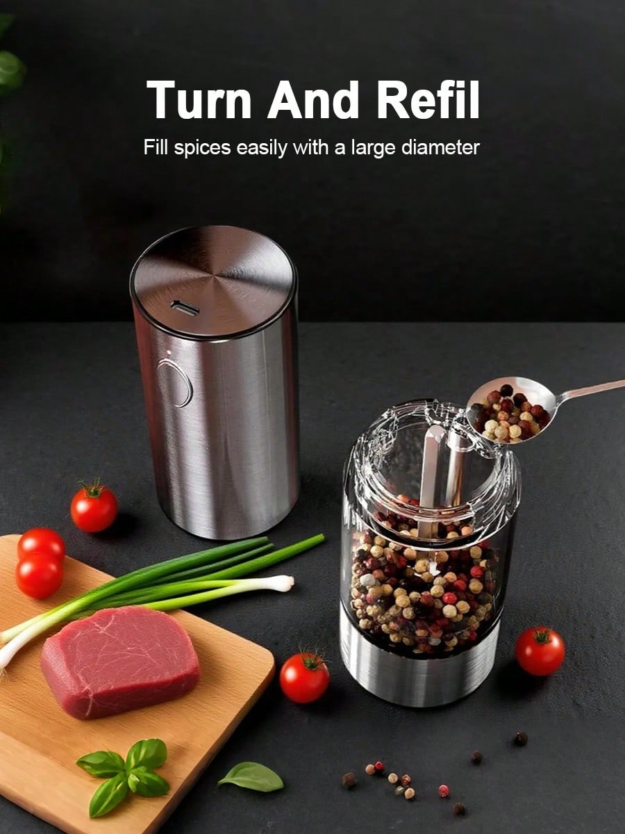 2피스 전기 소금 후추 분쇄기 세트, USB 충전, L - Kitchen Gadgets Gift Ideas 리뷰 및 가격