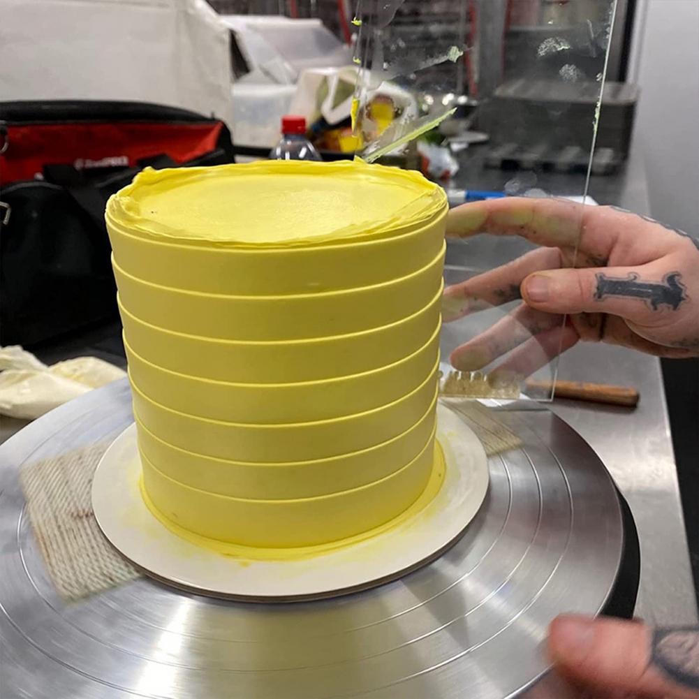케이크 빗 세트 4개 아크릴 케이크 스크레이퍼 세트 스 - Cake Decorating Turntable 리뷰 및 가격